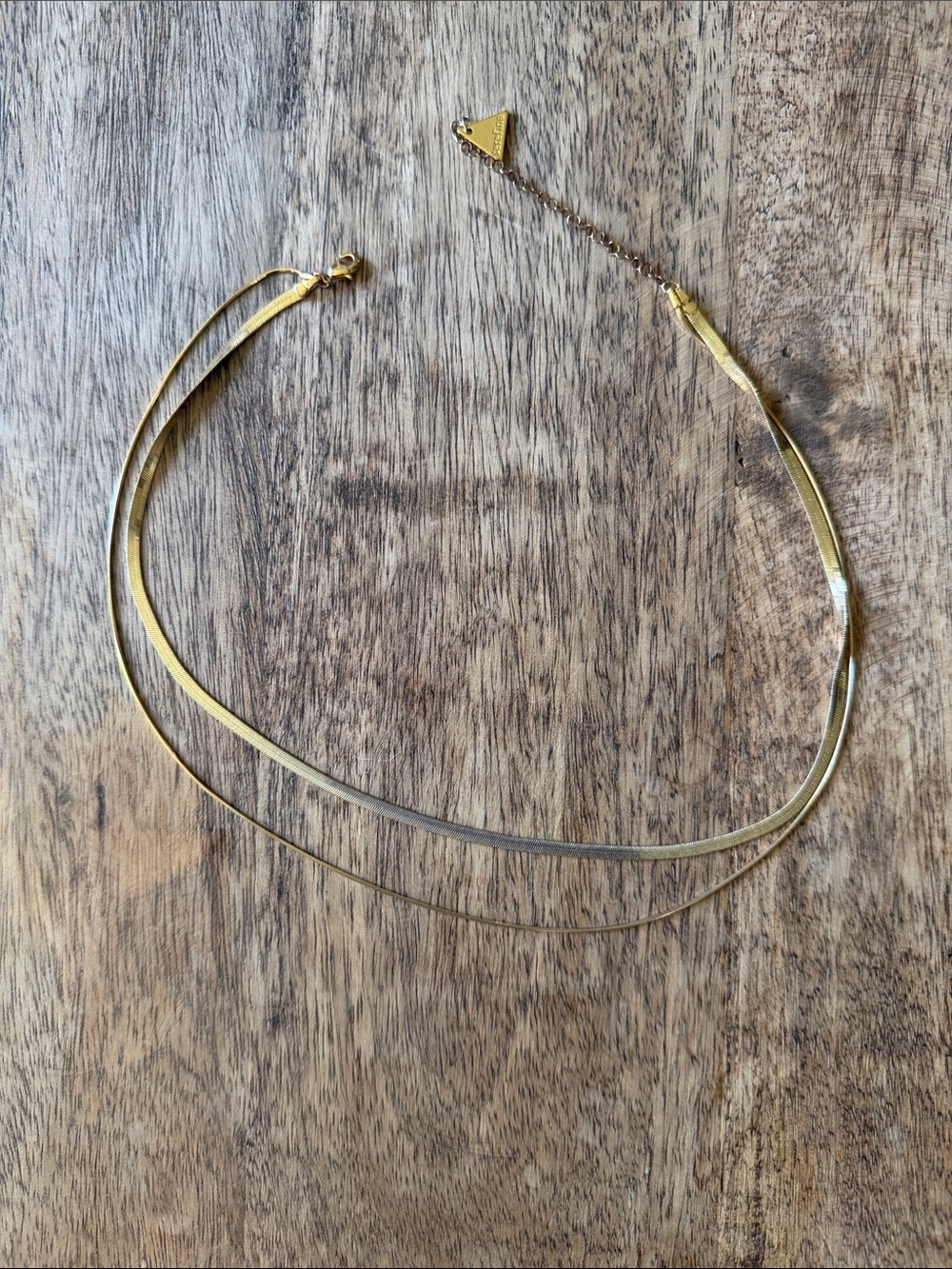 Anthropologie Serefina Shiny Gold Double Strand Collar Necklace